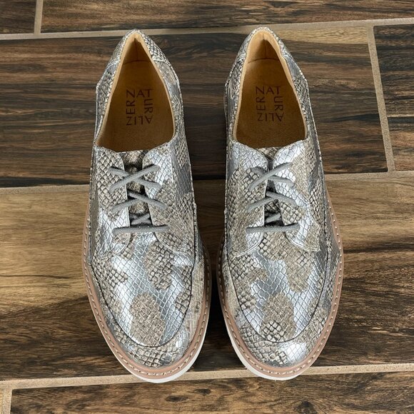 Naturalizer Emme Womens Size 6.5 Shoes Multicolor Snake Print Wedge Oxford - Picture 11 of 12